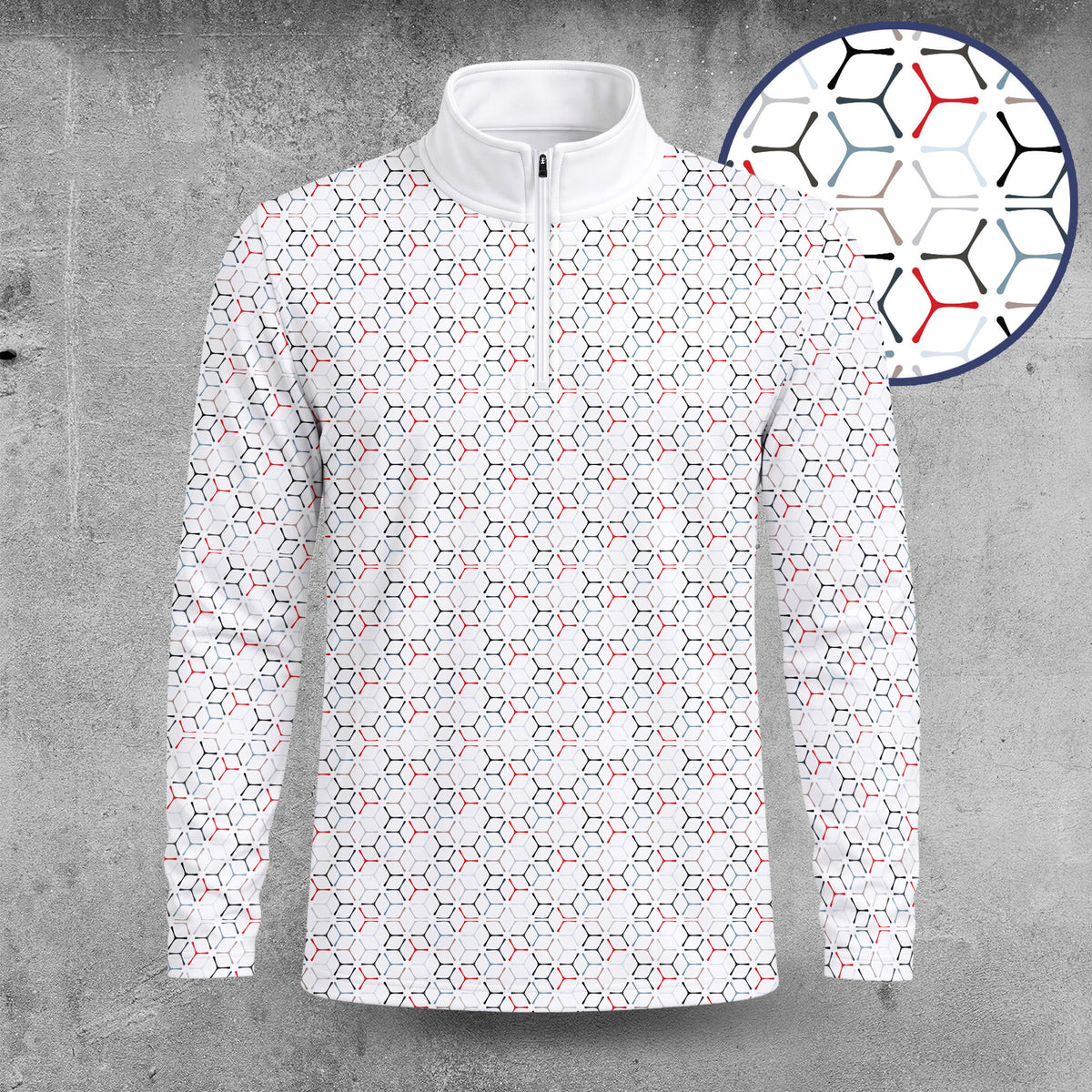 Propeller Pattern 2026 Men Quarter-zip Pullover