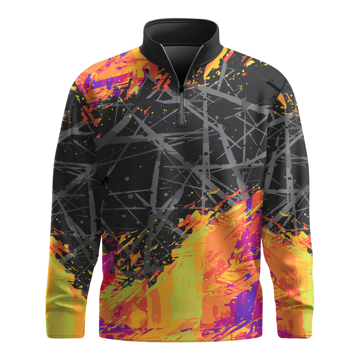 Loud Black Orange Galaxy Men Quarter-zip Pullover