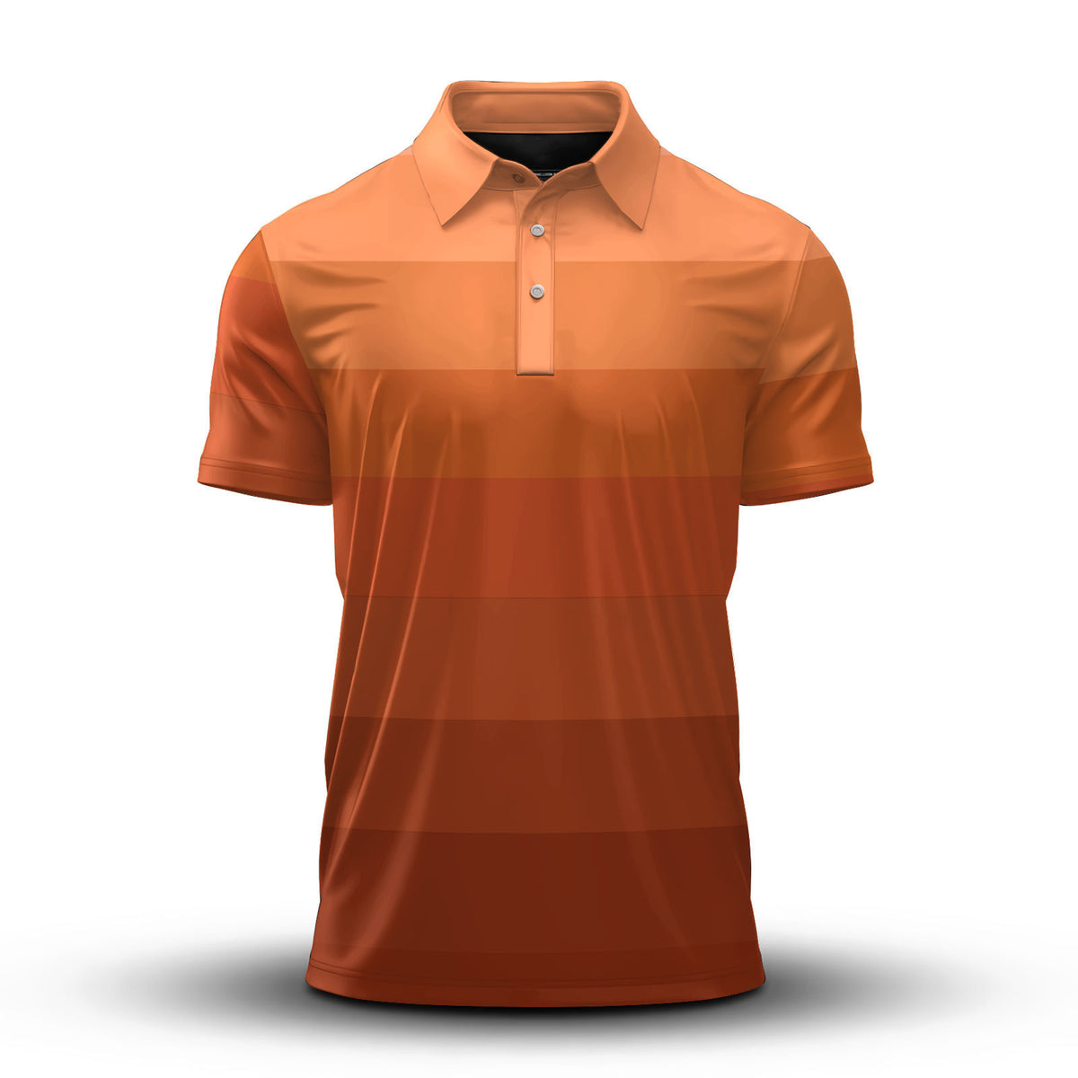 Gradient Orange Horizontal Lines Men Polo Shirt