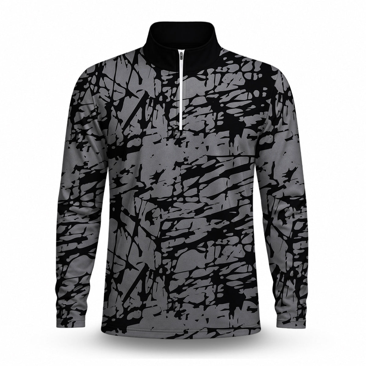 Black Grey Scratch 2027 Men Quarter-zip Pullover