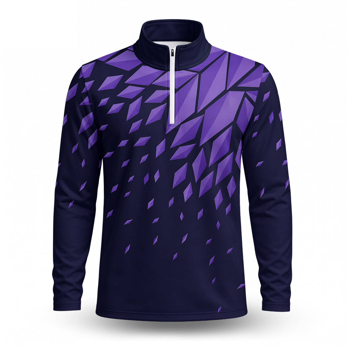 Purple Wings Pattern Men Quarter-zip Pullover