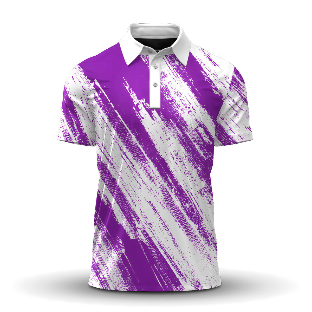 Sporty Purple Pattern Men Polo Shirt