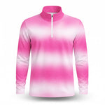Ombre Pink White Men Quarter-zip Pullover