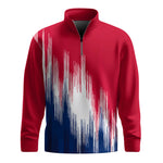 Red Blue White Sporty 2026 Men Quarter-zip Pullover