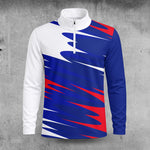 Blue Red White 2027 Sporty Men Quarter-zip Pullover