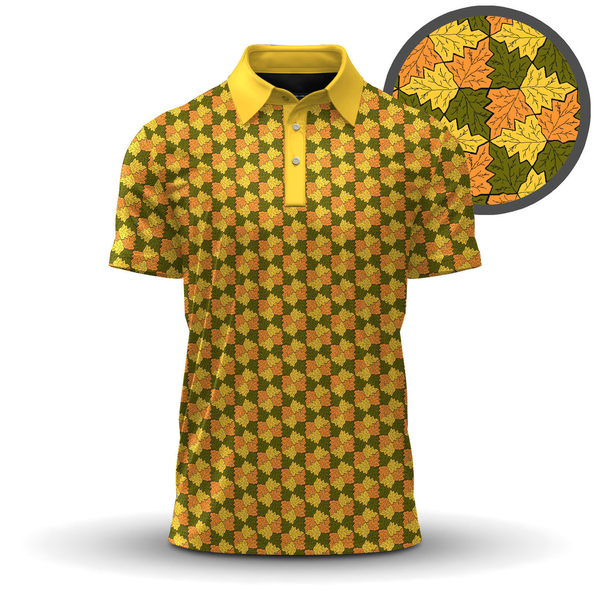 2026 Leafy Pattern Men Polo Shirt