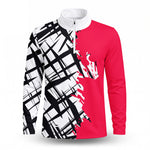 2027 Red Black Paint Brush Men Quarter-zip Pullover