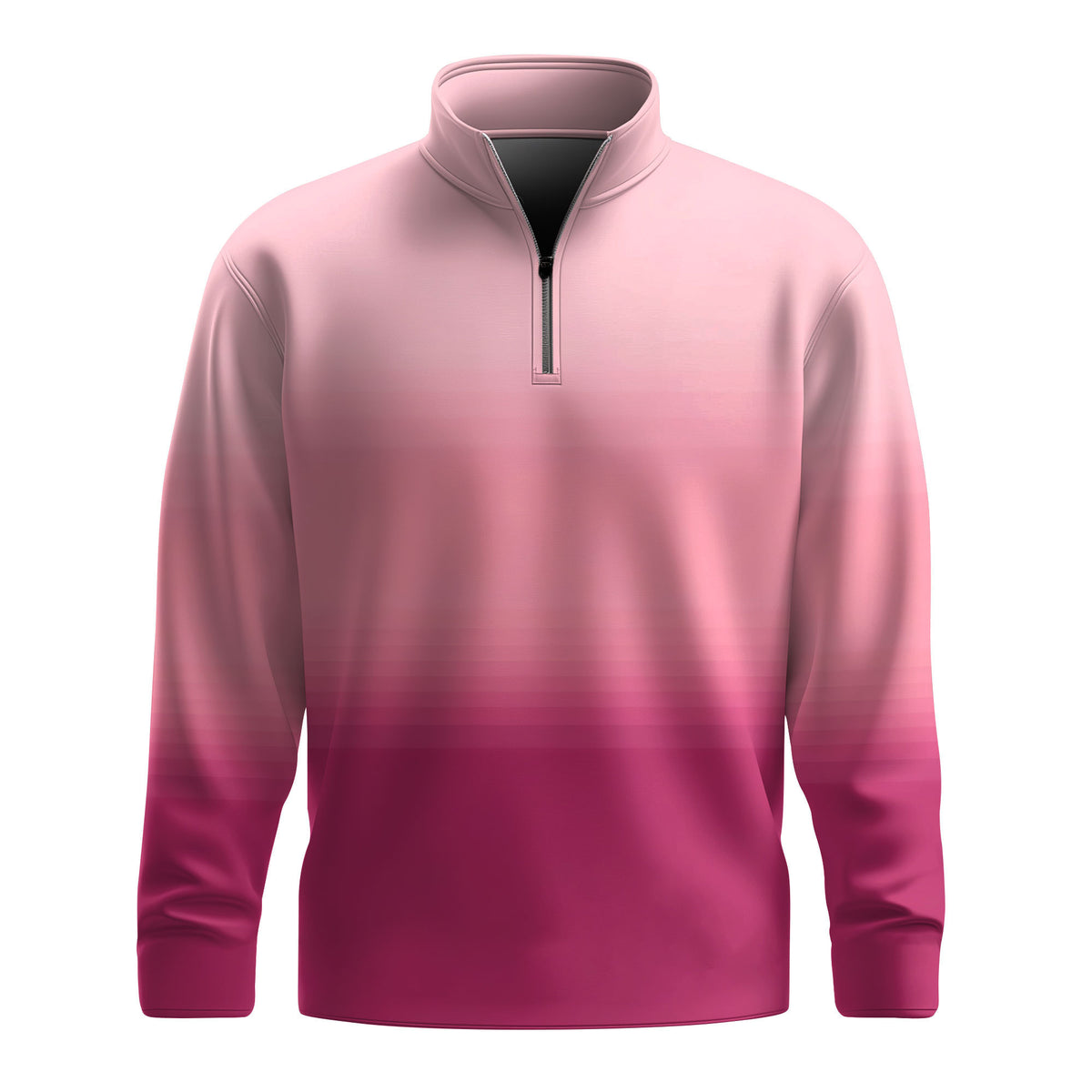 Gradient Pink Men Quarter-zip Pullover