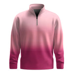 Gradient Pink Men Quarter-zip Pullover