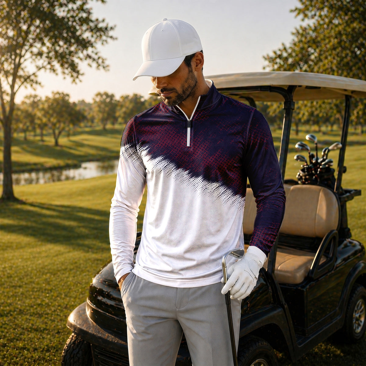 Red Blue Sport 2027 Men Quarter-zip Pullover