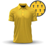 Yellow And Blue 2027 Trophy Pattern Men Polo Shirt