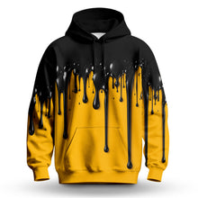 Yellow And Black Paint Runs Men Hoodie