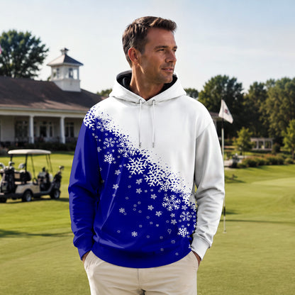 Blue Half Snow Men Hoodie