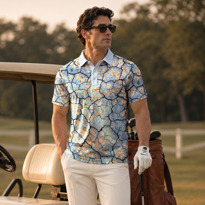 Surface Crack Men Polo Shirt