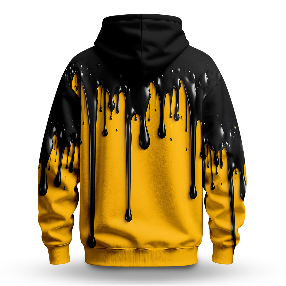 Yellow And Black Paint Runs Men Hoodie