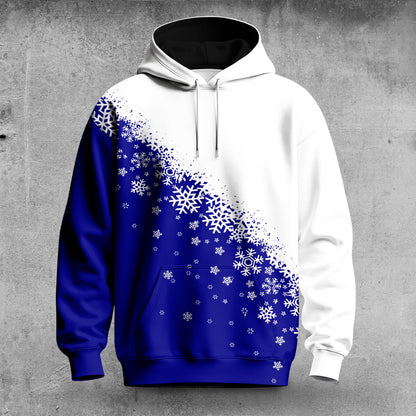 Blue Half Snow Men Hoodie