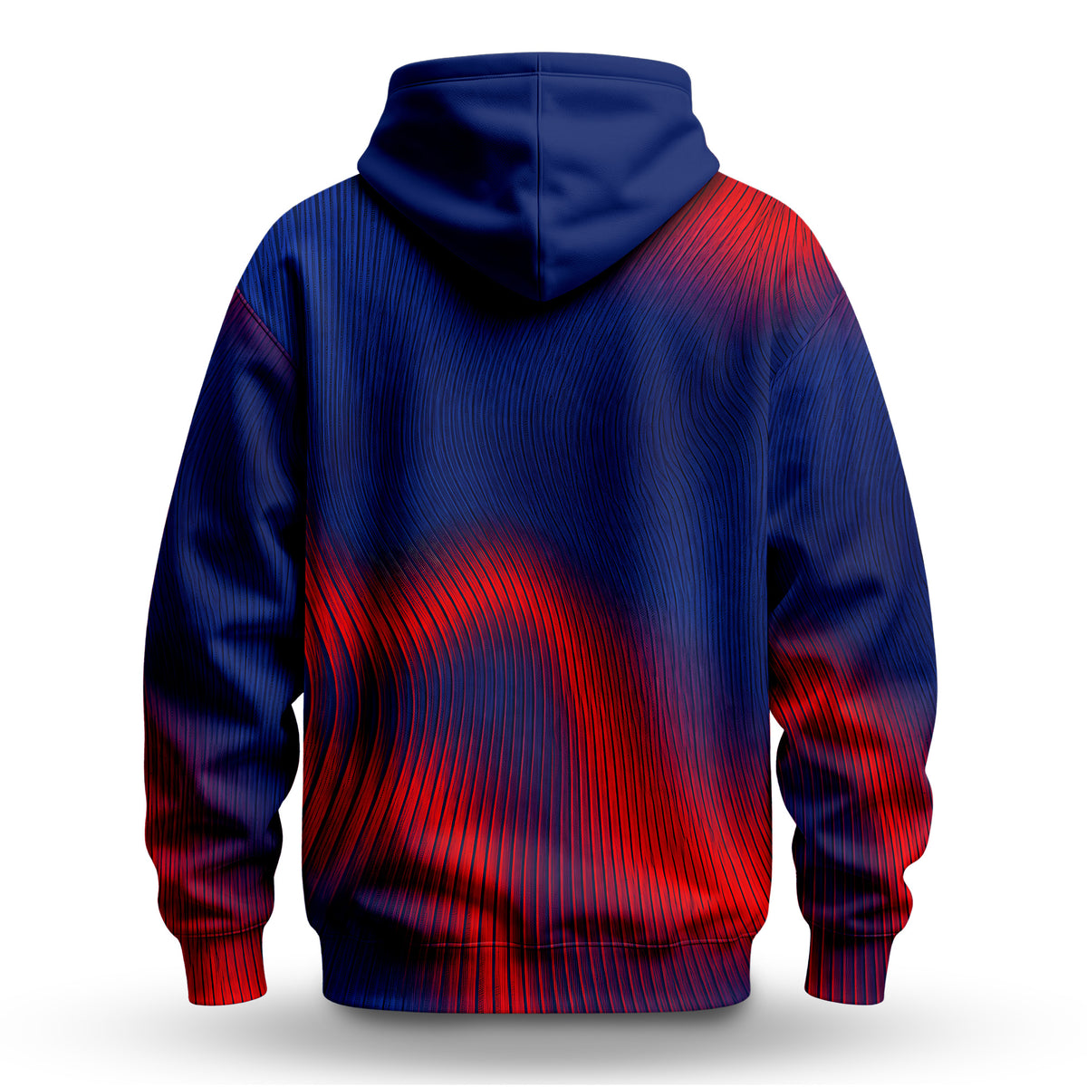 Blue Red Wave Sporty Men Hoodie