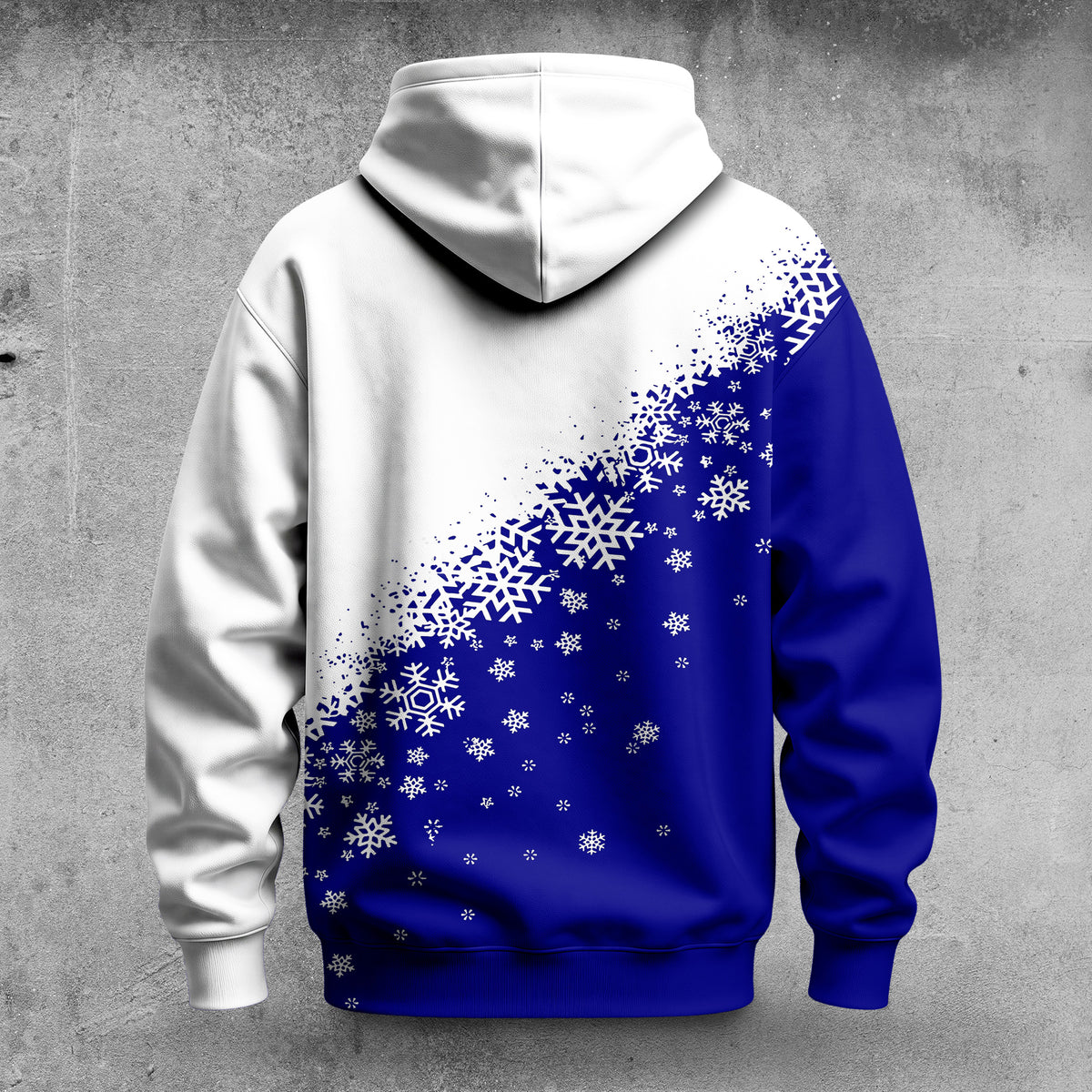 Blue Half Snow Men Hoodie