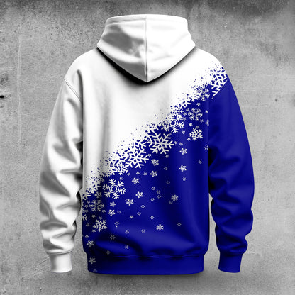 Blue Half Snow Men Hoodie