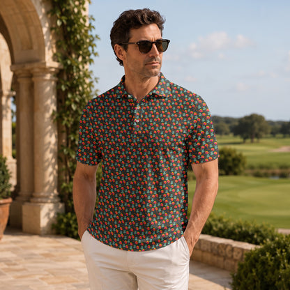 I Like Big Putts Orange Men Polo Shirt