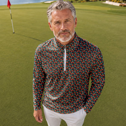 I Like Big Putts Orange Men Quarter-zip Pullover