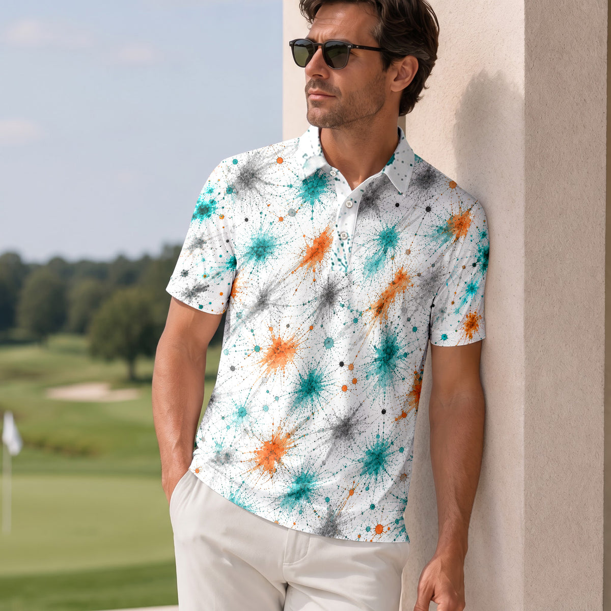 Color Dot Men Polo Shirt