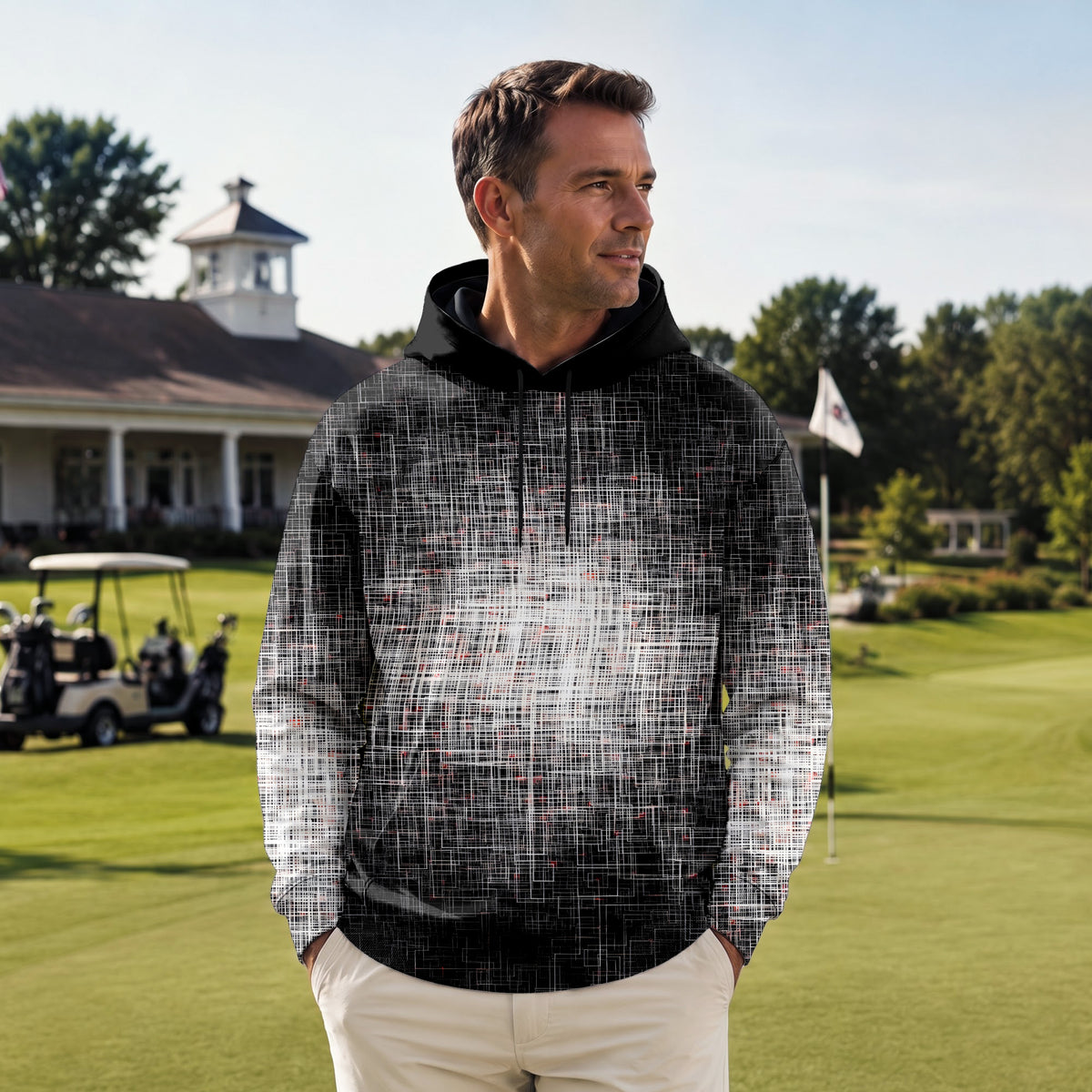 B&W Light In The Dark Men Hoodie