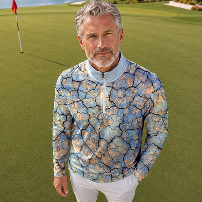 Surface Crack Men Quarter-zip Pullover