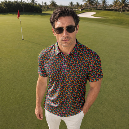 I Like Big Putts Orange Men Polo Shirt