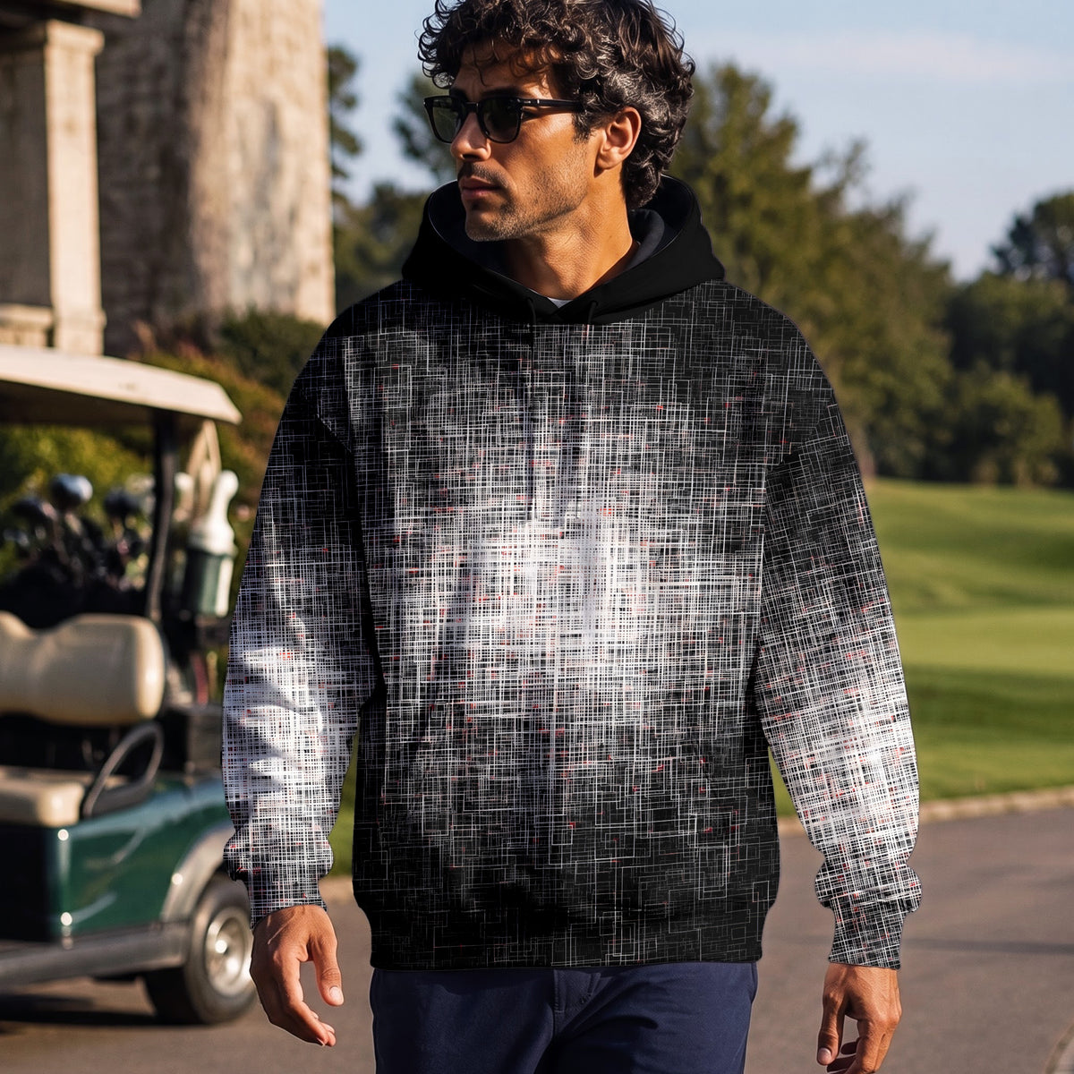B&W Light In The Dark Men Hoodie