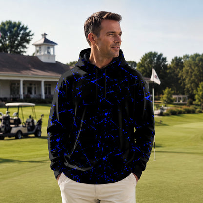 Blue Black Scratch Men Hoodie