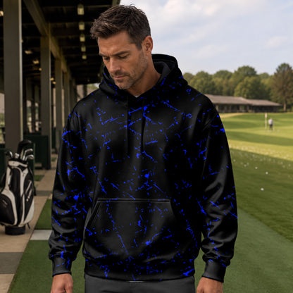 Blue Black Scratch Men Hoodie