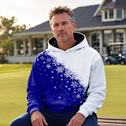 Blue Half Snow Men Hoodie