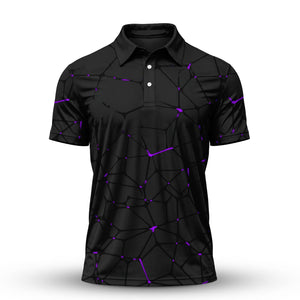 Dark Purple Net Men Polo Shirt