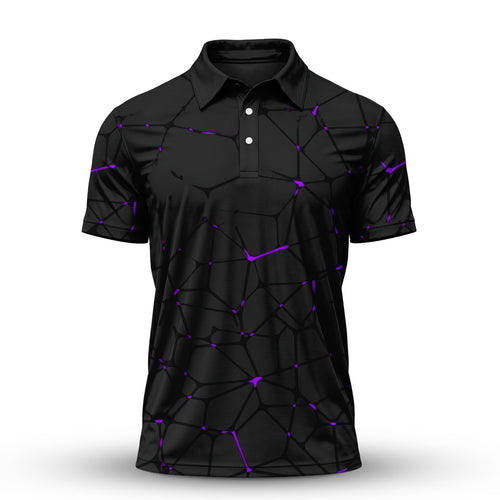 Dark Purple Net Men Polo Shirt