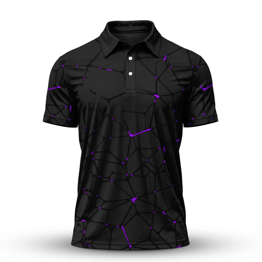 Dark Purple Net Men Polo Shirt