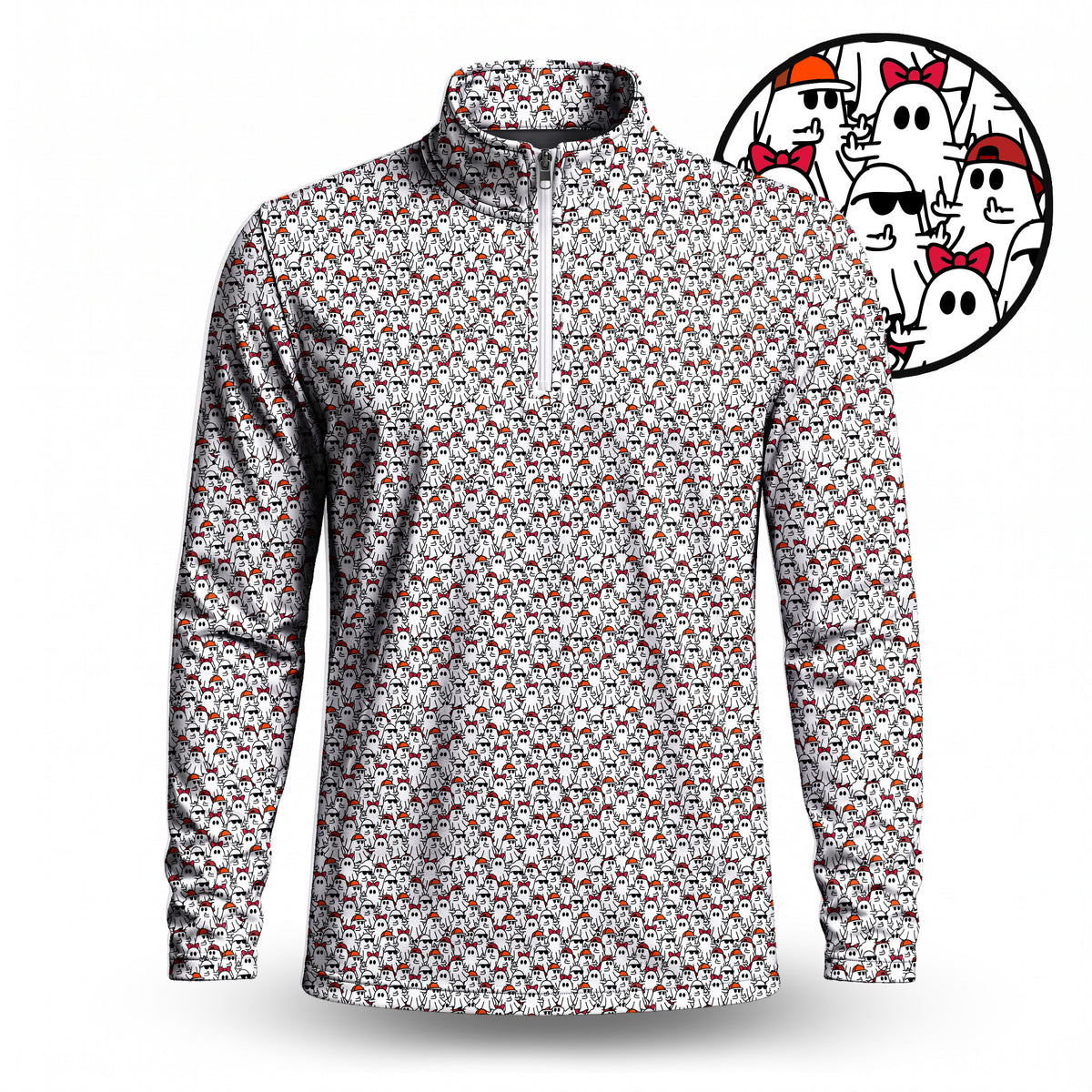 The Ghost Halloween Men Quarter-zip Pullover