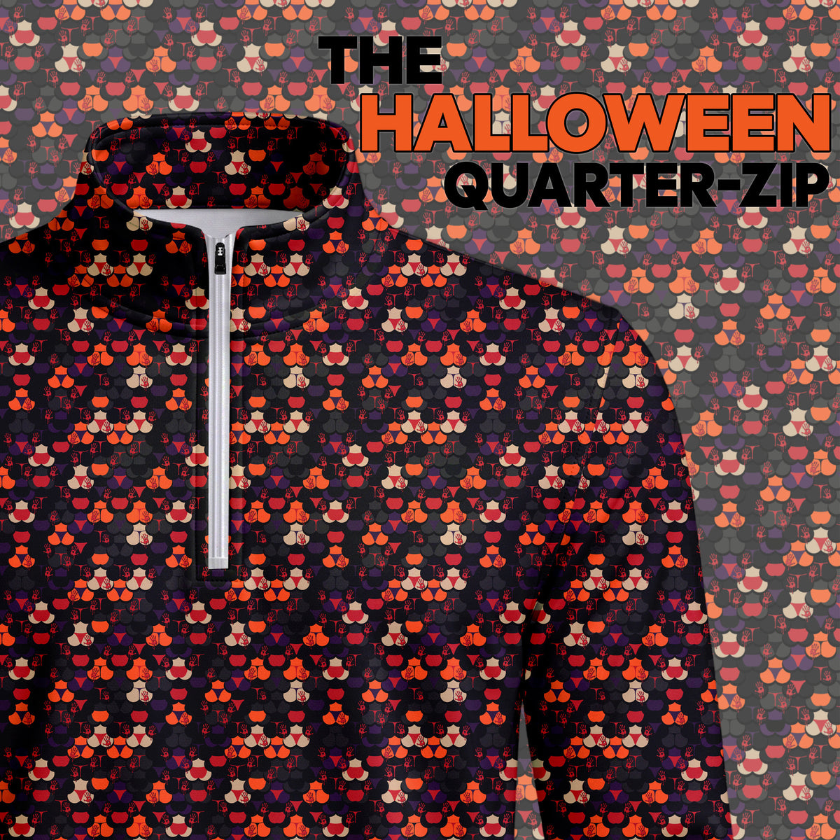 Halloween Bloody Hands Men V1 Quarter-zip Pullover