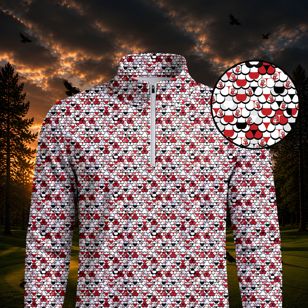 Halloween Bloody Hands Men V2 Quarter-zip Pullover