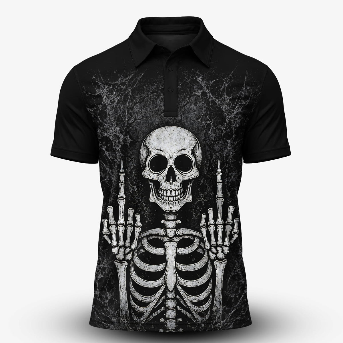 Skeleton Finger Men Polo Shirt