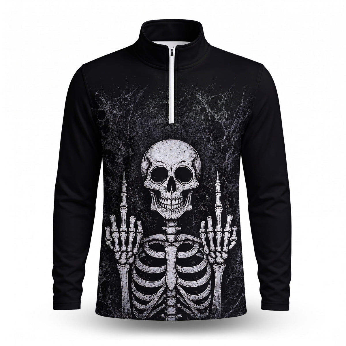 Skeleton Finger Men Quarter-zip Pullover