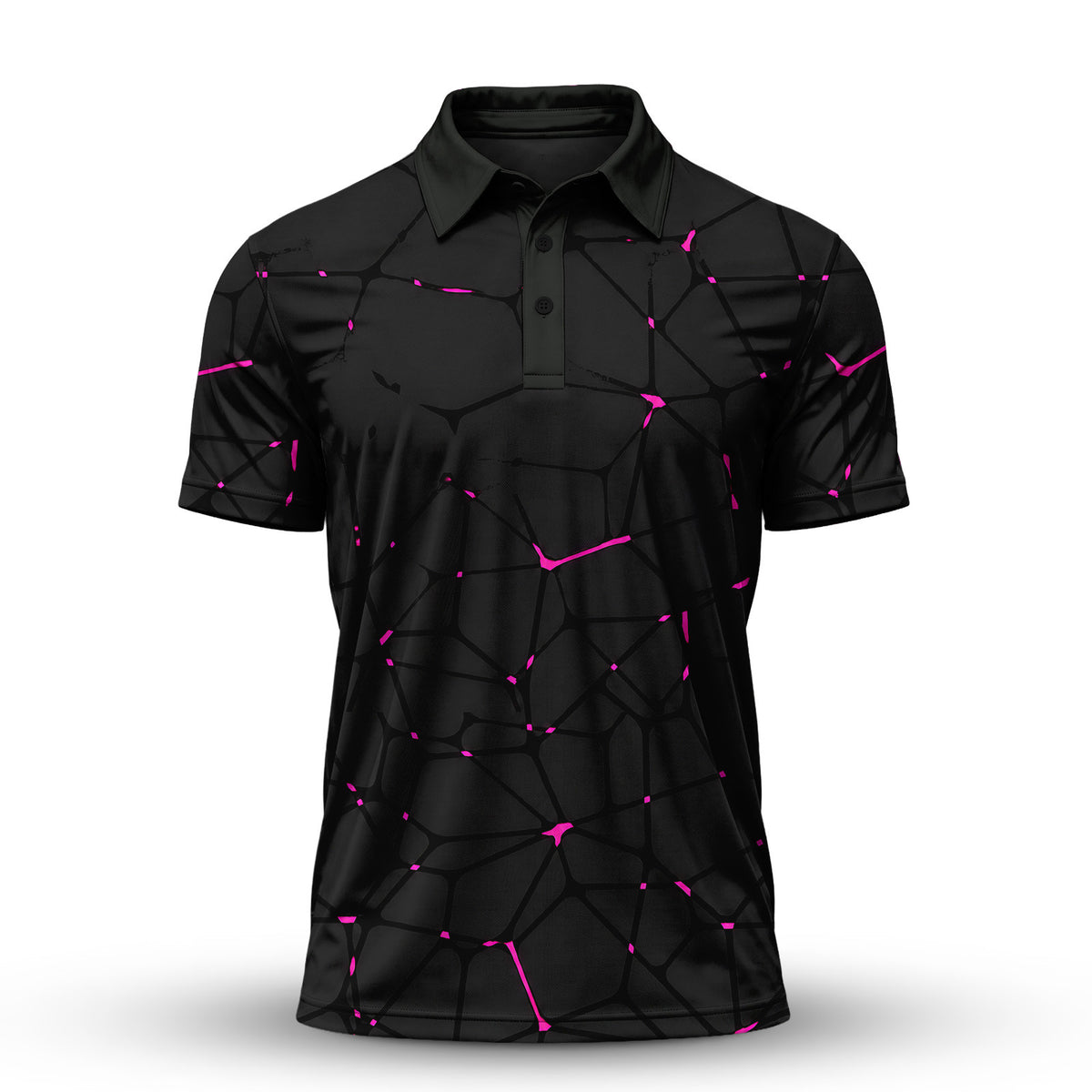 Black Dark Net Men Polo Shirt
