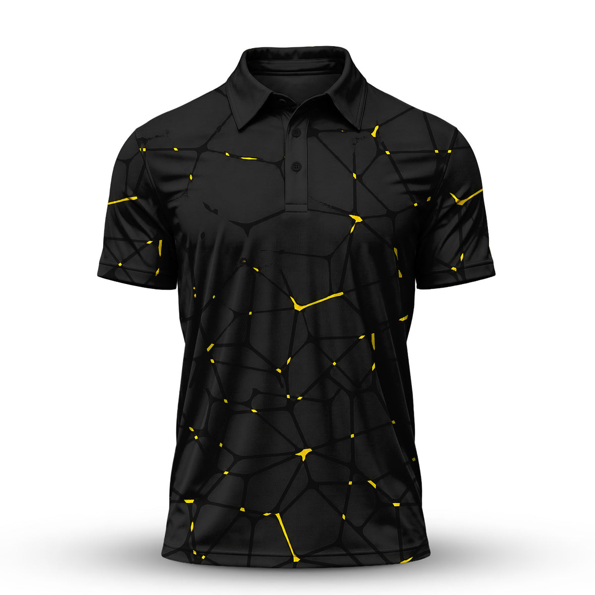 Black Dark Net Men Polo Shirt
