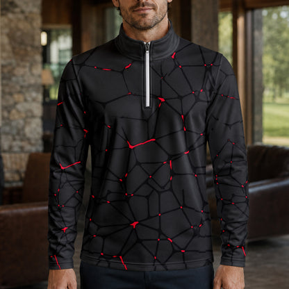 Dark Red Net 2027 PGA Men Quarter-zip Pullover