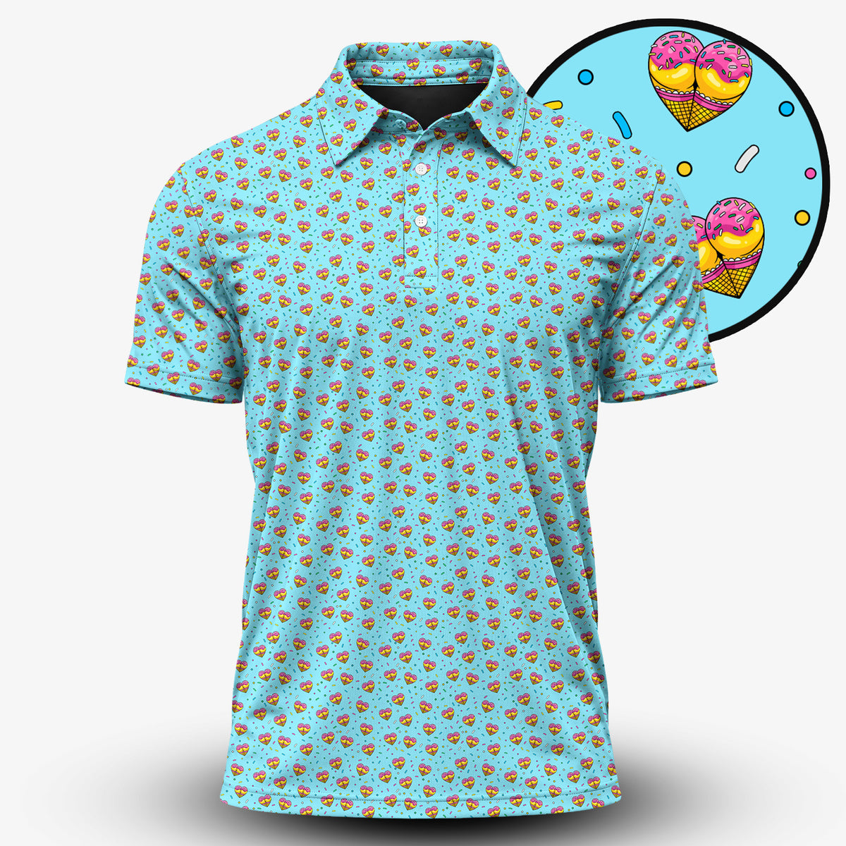The Ice-cream Seamless Men Polo Shirt