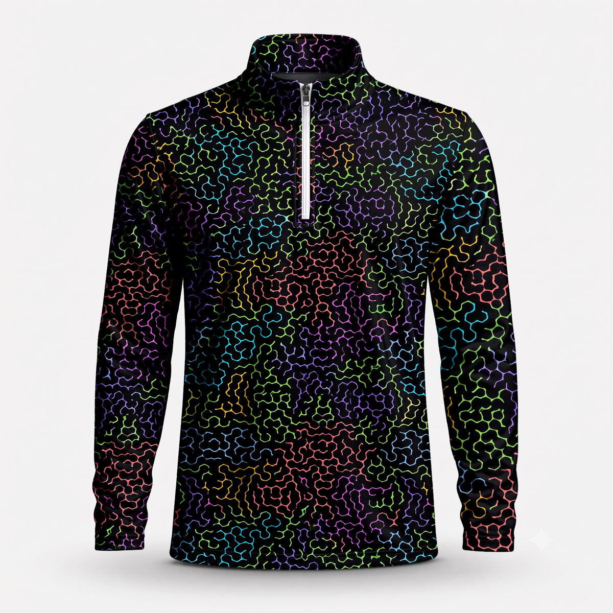 Black Color Men Quarter-zip Pullover