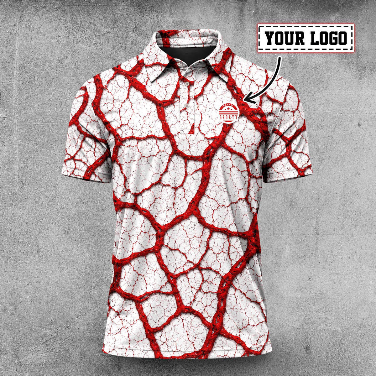 White Red Root Men Polo Shirt