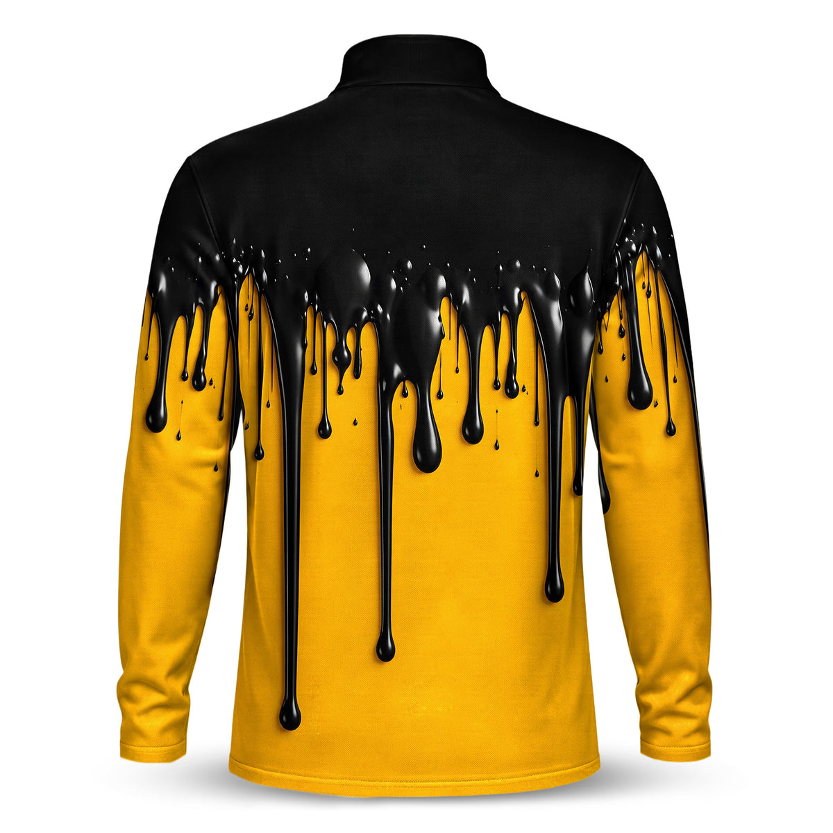 Yellow And Black Paint Runs Men Quarter-zip Pullover
