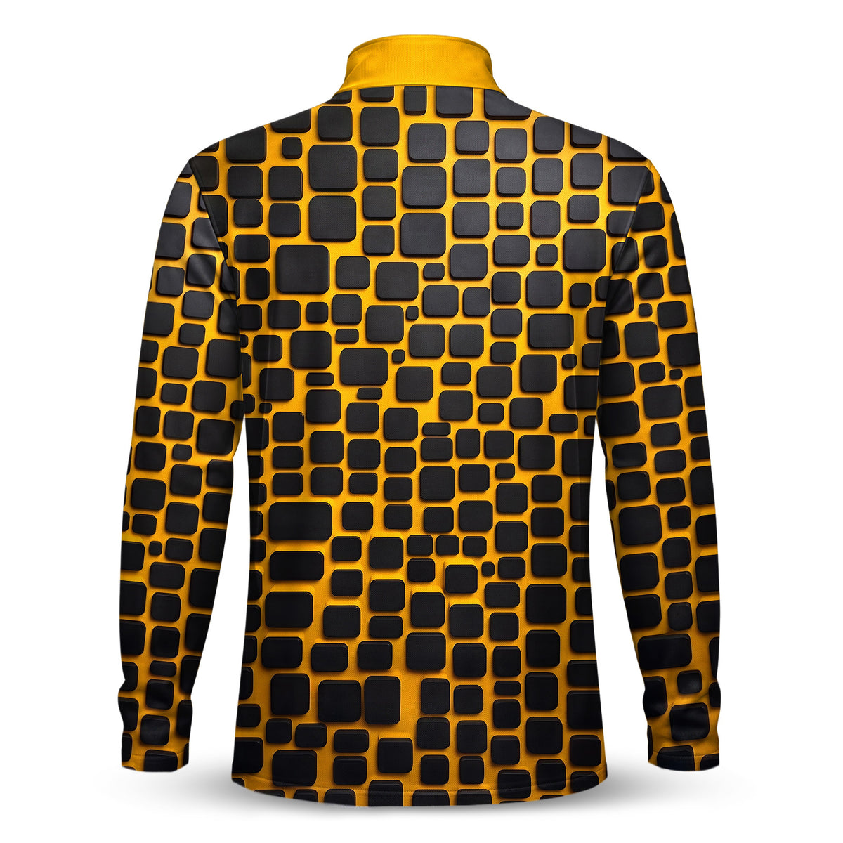 Yellow Black Cude Men Quarter-zip Pullover