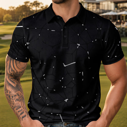 Dark Gey Net Men Polo Shirt